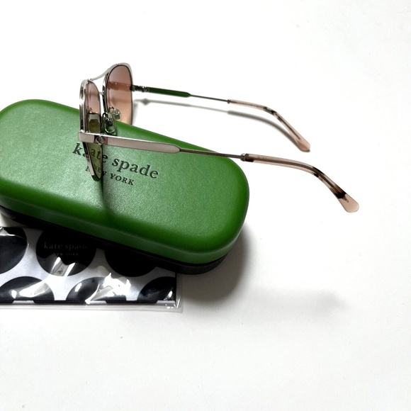 New in Case Original KATE SPADE Sunglasses Katalina Aviator YB7/HA Brown Silver main image 4